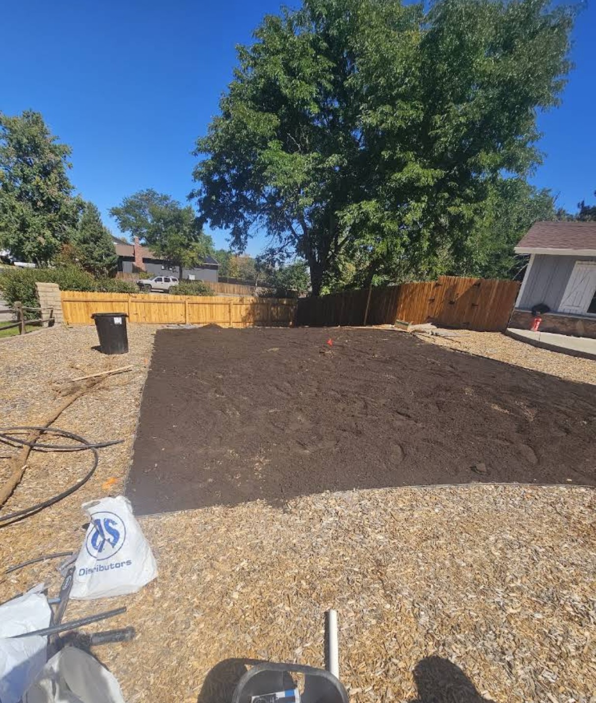 Freshly graded soil prepped for new sod